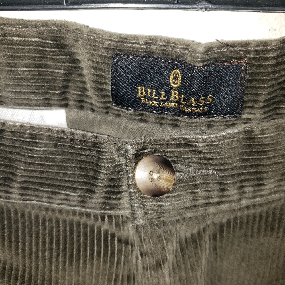 Bill Blass Black Label Casuals Cuffed Slacks Brown Corduroy Pants Mens